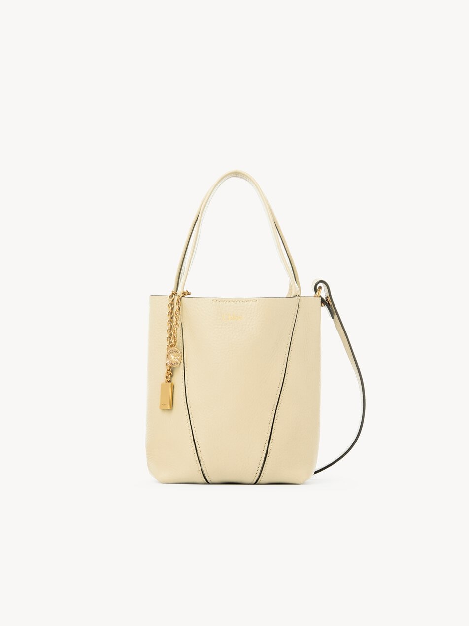 CHLOE Small Chloé Spin tote bag in grained leather Quiet Yellow