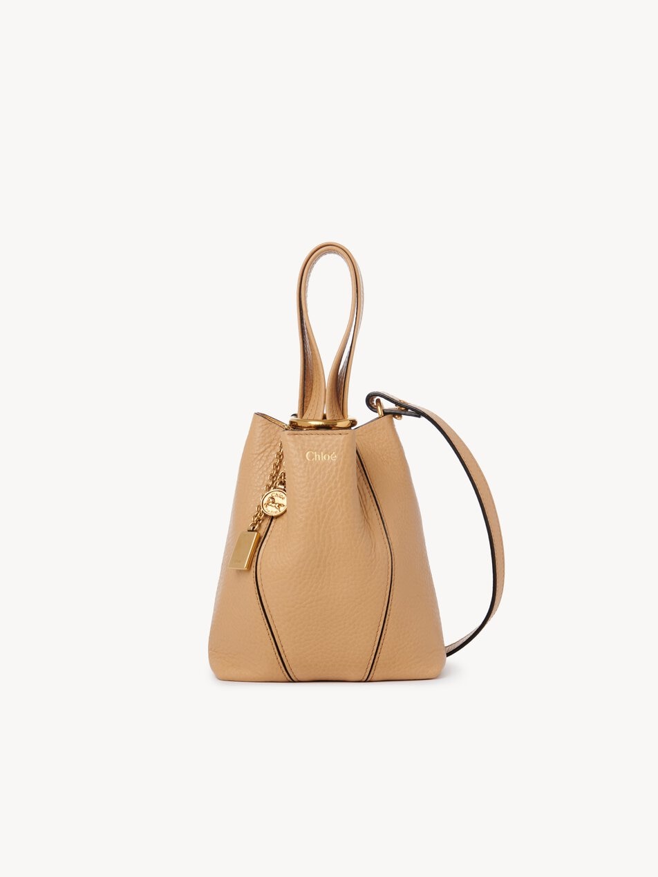 CHLOE Small Chloé Spin tote bag in grained leather Milky Brown