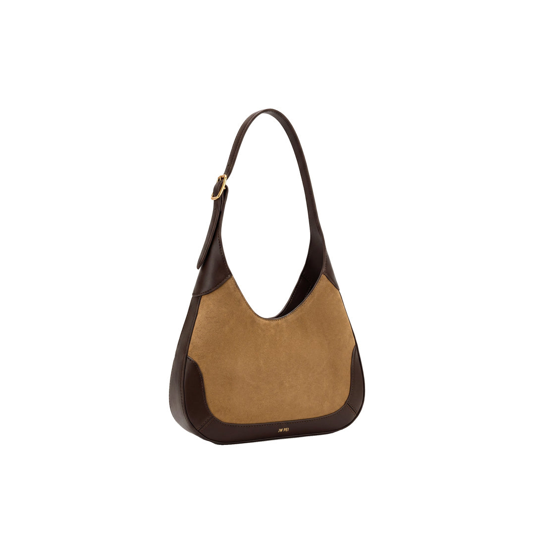 JW PEI Willow Faux Suede Trim Hobo Bag - Brown