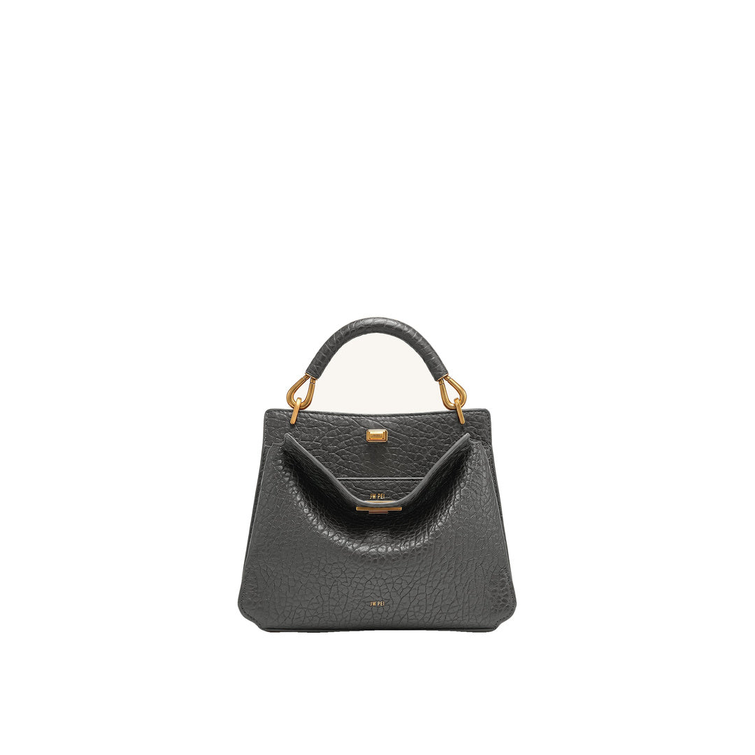 JW PEI Lucia Elephant-Effect Top Handle Bag - Slate Gray