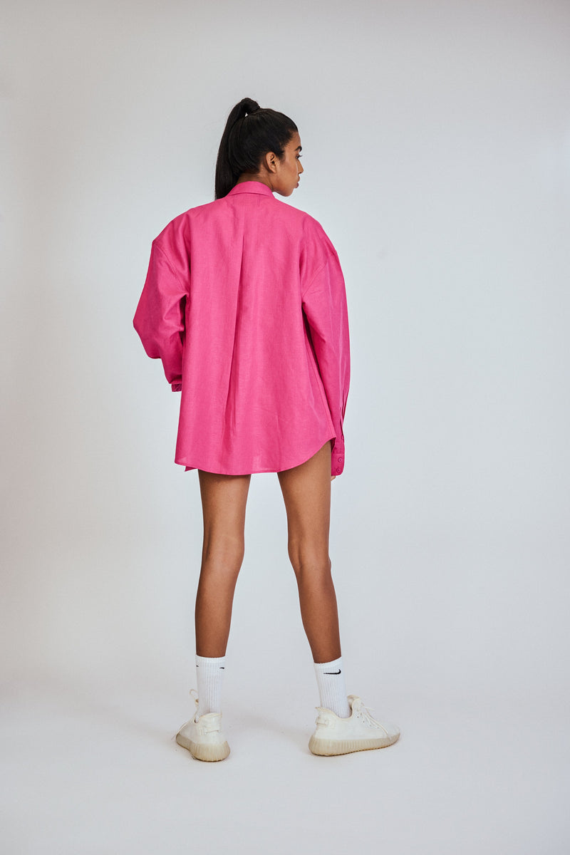 EASY OVERSHIRT HOT PINK | Polite Society | Streetwear Shirts by Crepdog Crew