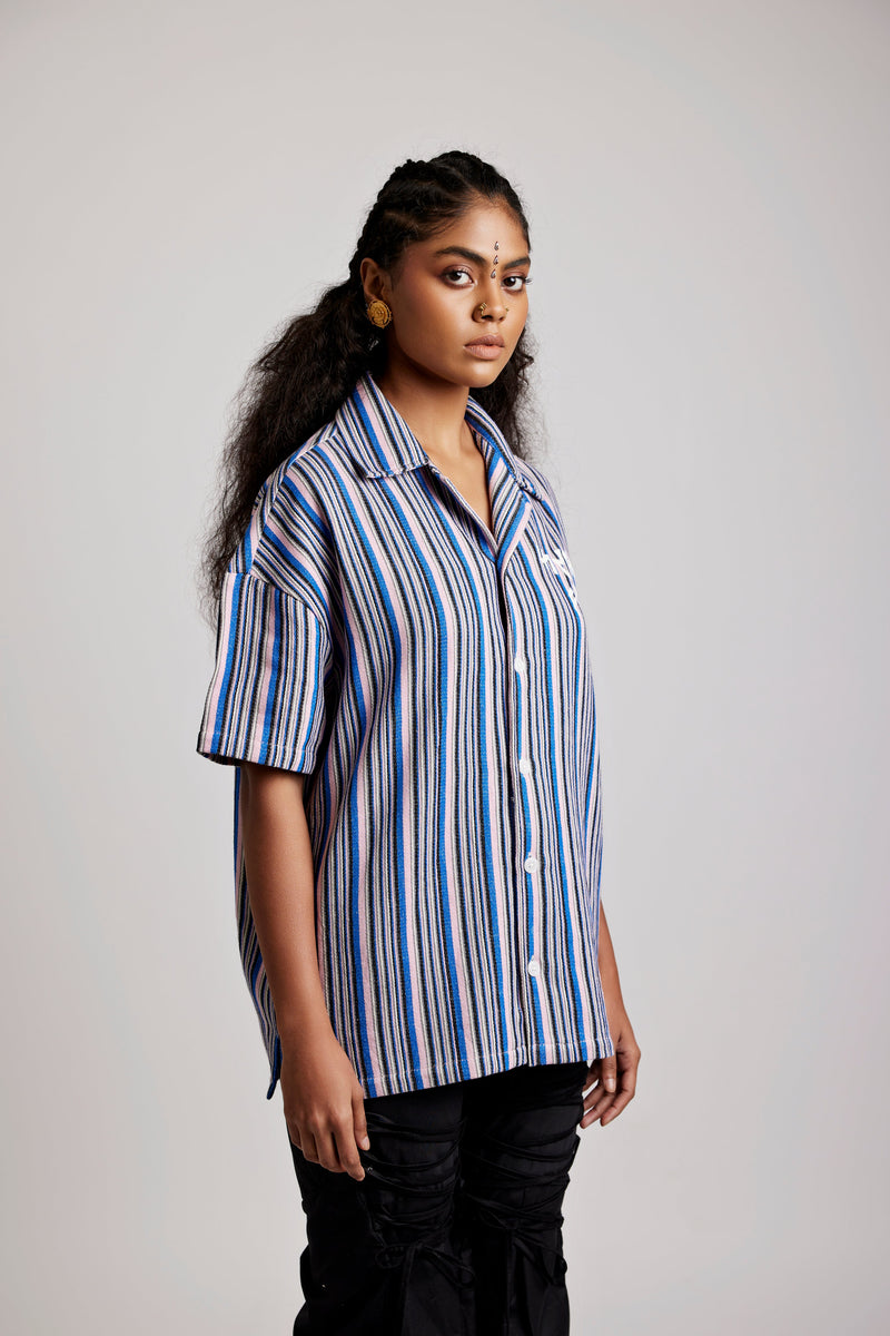 Striped Khadi - Shirt | F A R A K | Streetwear Shirts by Crepdog Crew