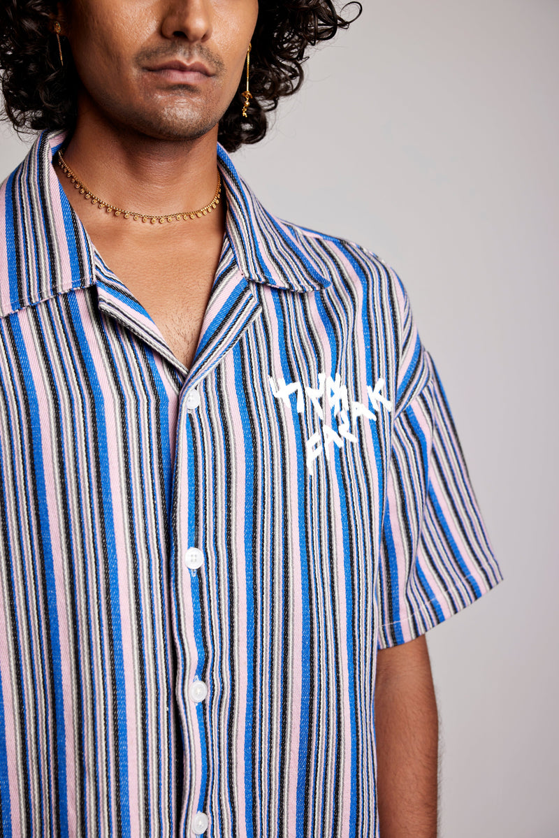 Striped Khadi - Shirt | F A R A K | Streetwear Shirts by Crepdog Crew