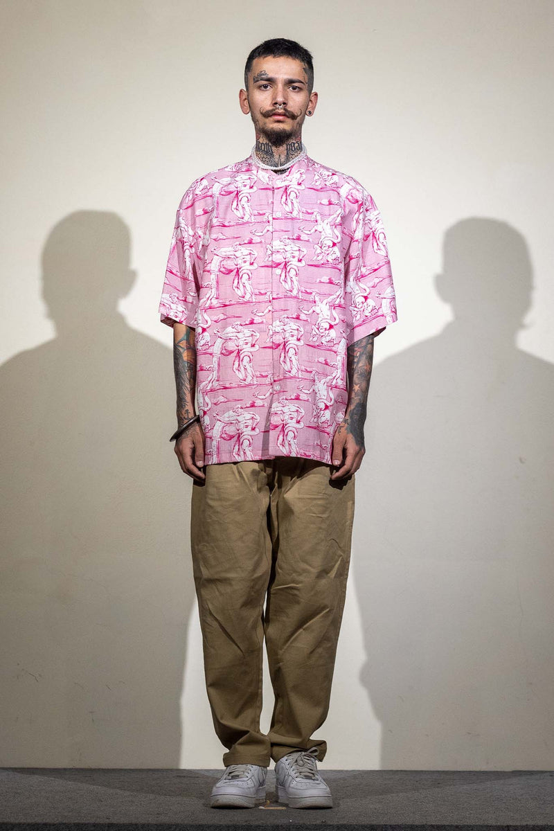 Roman Shirt (Pink) | PRXKHXR | Streetwear Shirts by Crepdog Crew