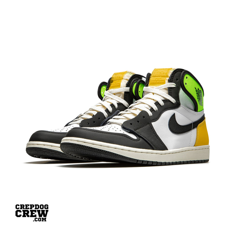 Jordan 1 Retro High White Black Volt University Gold | Nike Air Jordan | Sneaker Shoes by Crepdog Crew