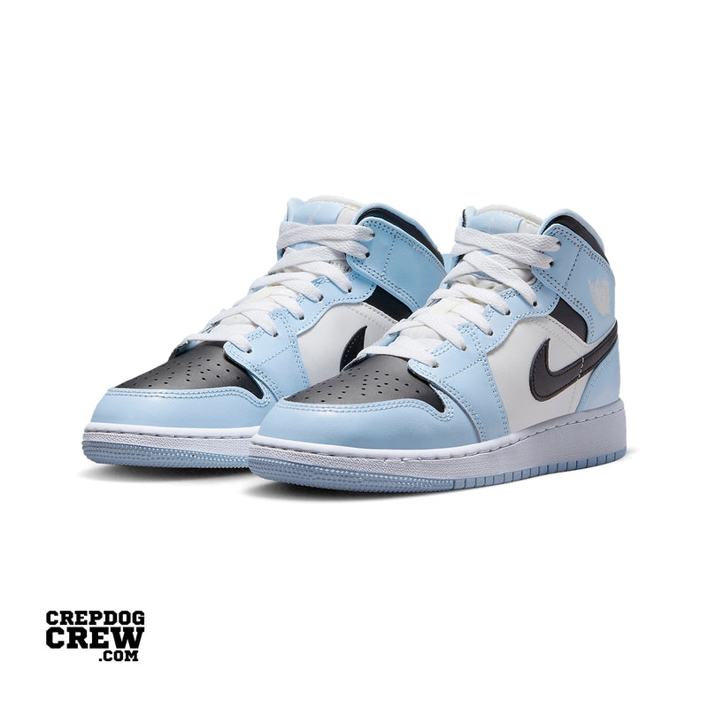 Jordan 1 Mid Ice Blue (GS) | Nike Air Jordan | Sneaker Shoes by Crepdog Crew