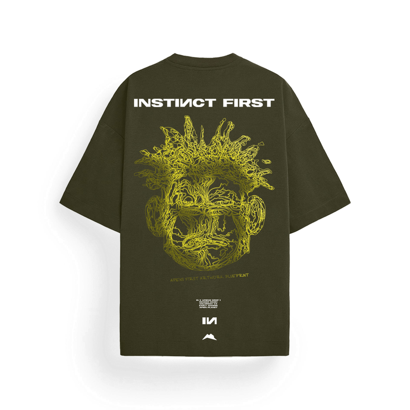 Apiens Green - Oversized Tshirt | Instinct First | Streetwear T-shirt by Crepdog Crew