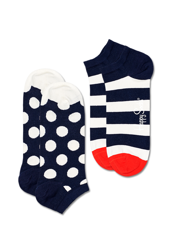 Happy Socks 2-Pack Big Dot Stripe Low Sock|BDS02-6500