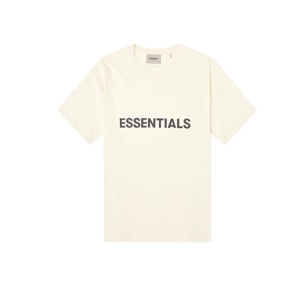 Fear of God Essentials Boxy T-Shirt Applique Logo Butter Cream|BUTTERCREAM