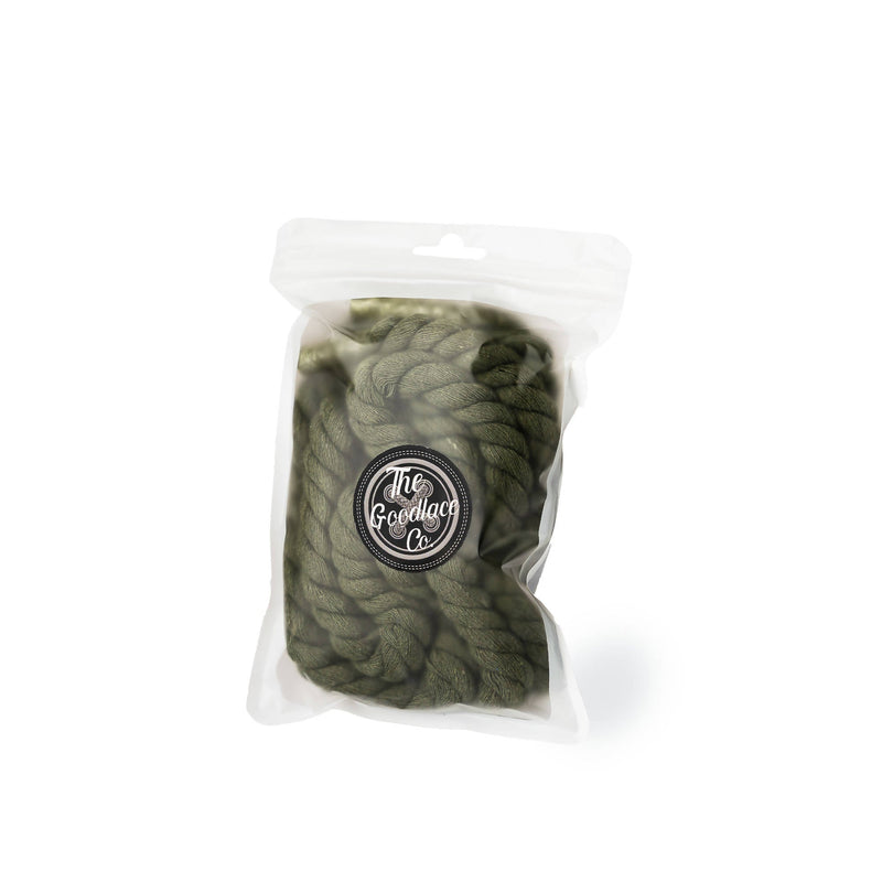 Twisted Baf Rope Laces Olive Green | The GoodLace Company | Laces by Crepdog Crew