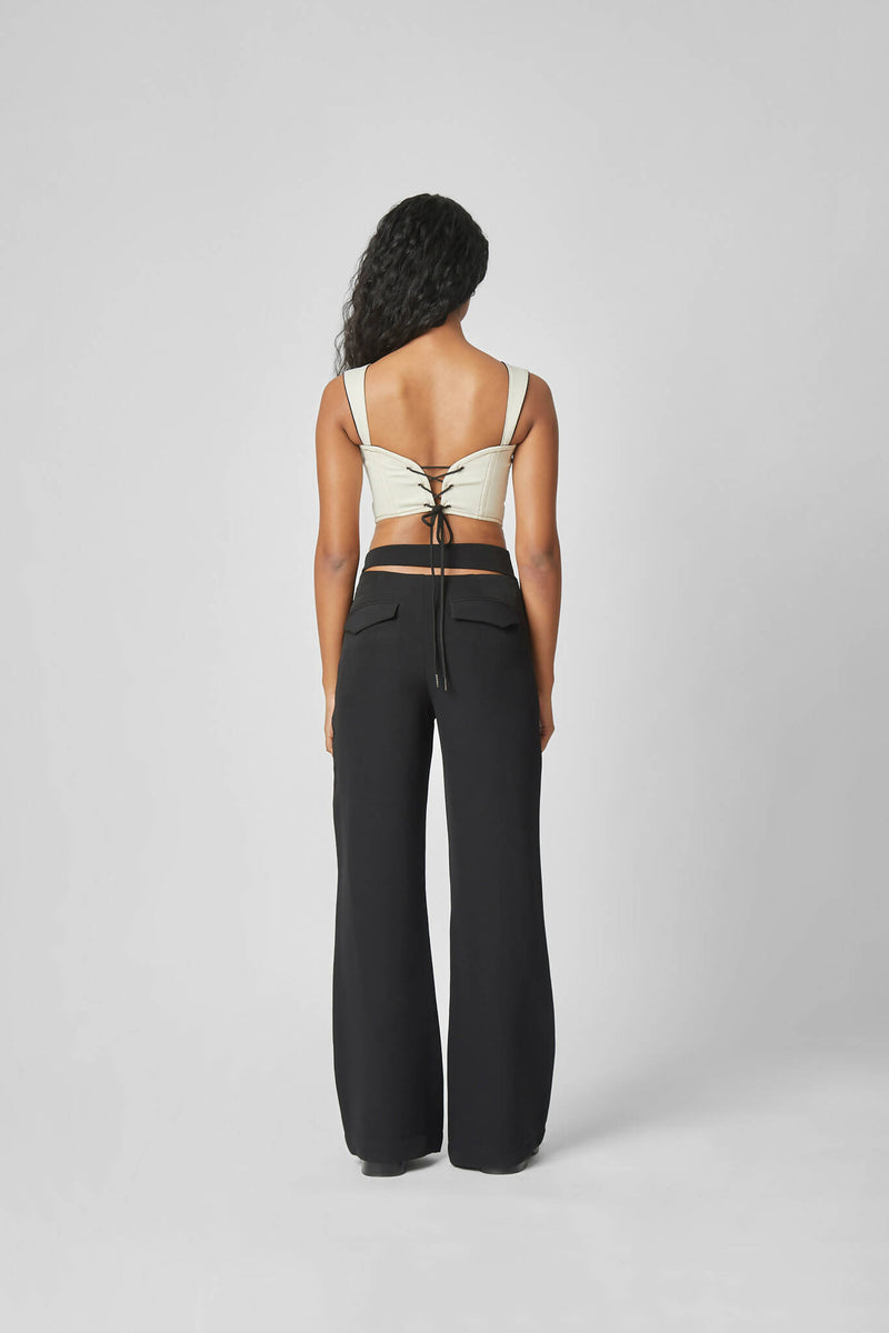 CUTOUT FLARED PANTS | Polite Society | Streetwear Pants Trousers by Crepdog Crew
