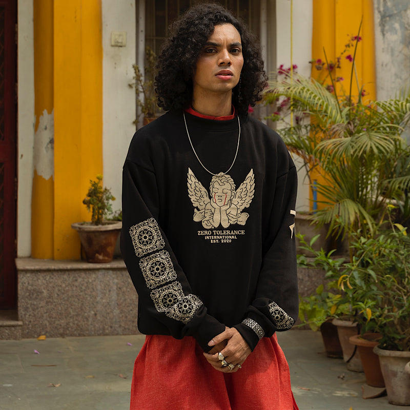 Block Lion Sweatshirt Black | Zero Tolerance | Streetwear Sweatshirt Hoodies by Crepdog Crew