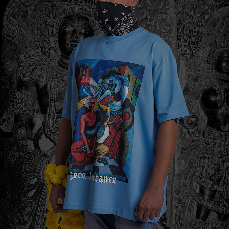 Zero Tolerance x Sameera Sardana London Blue T-Shirt | Zero Tolerance | Streetwear T-shirt by Crepdog Crew