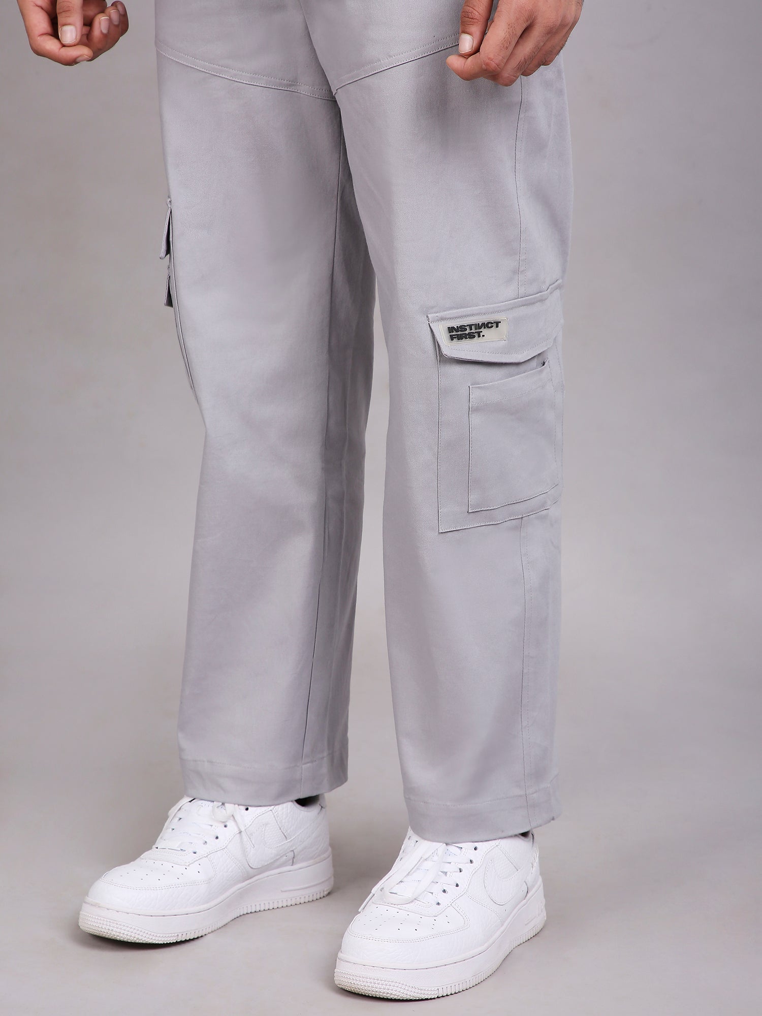 Grey oversized cargo pants