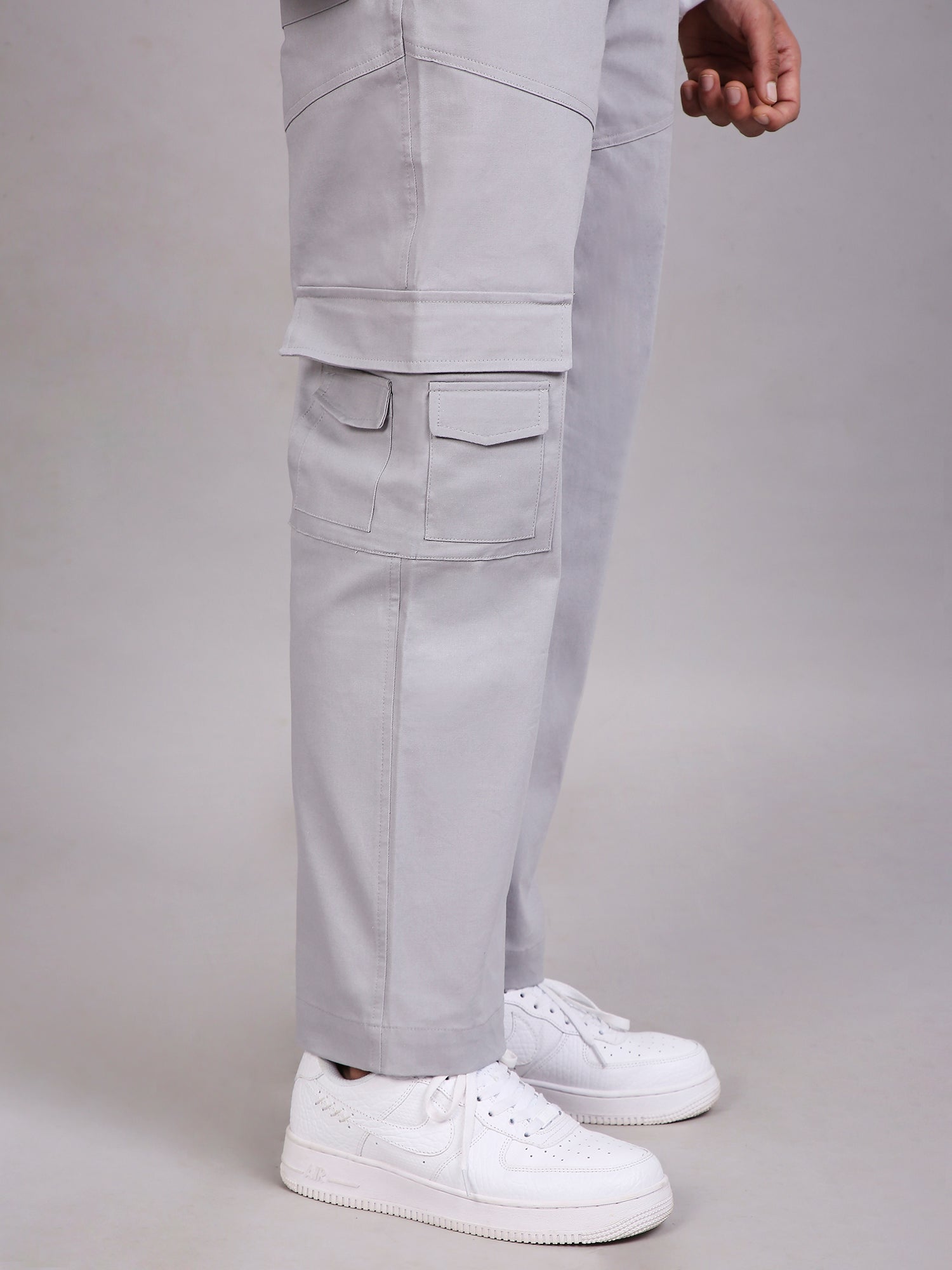 Grey oversized cargo pants