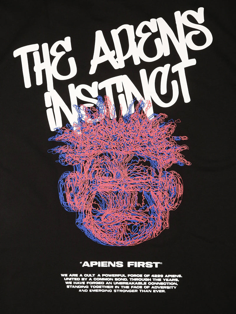 Apiens black- Oversized Tshirt | Instinct First | Streetwear T-shirt by Crepdog Crew