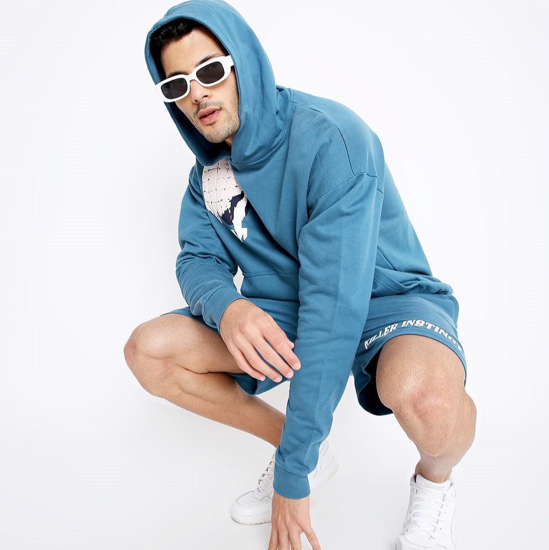 Blue Oversized Hoodie