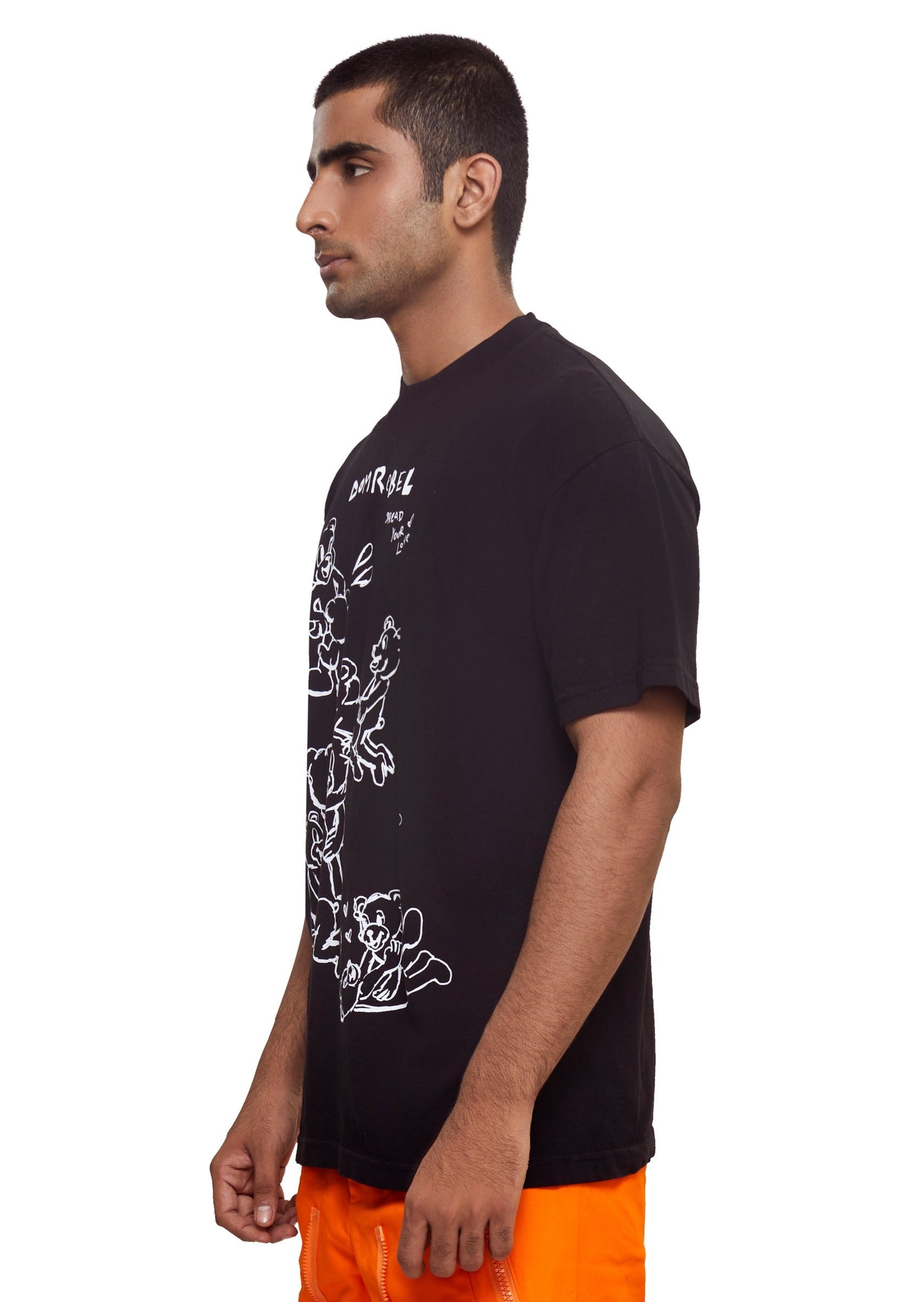 Black Graphic t-shirt by Domrebel in a medium weight 100% cotton fabric from the brand Domrebel