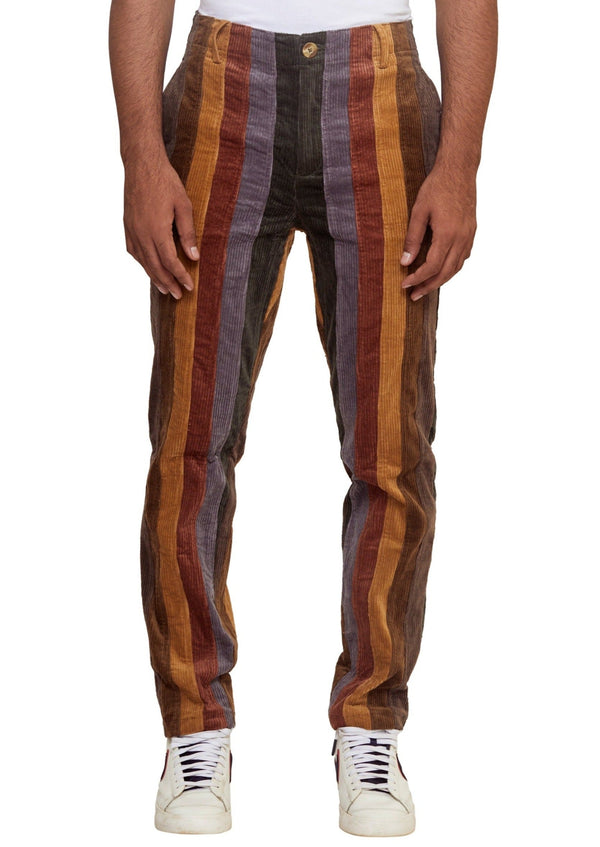 Vertical Paneled Corduroy Pants|