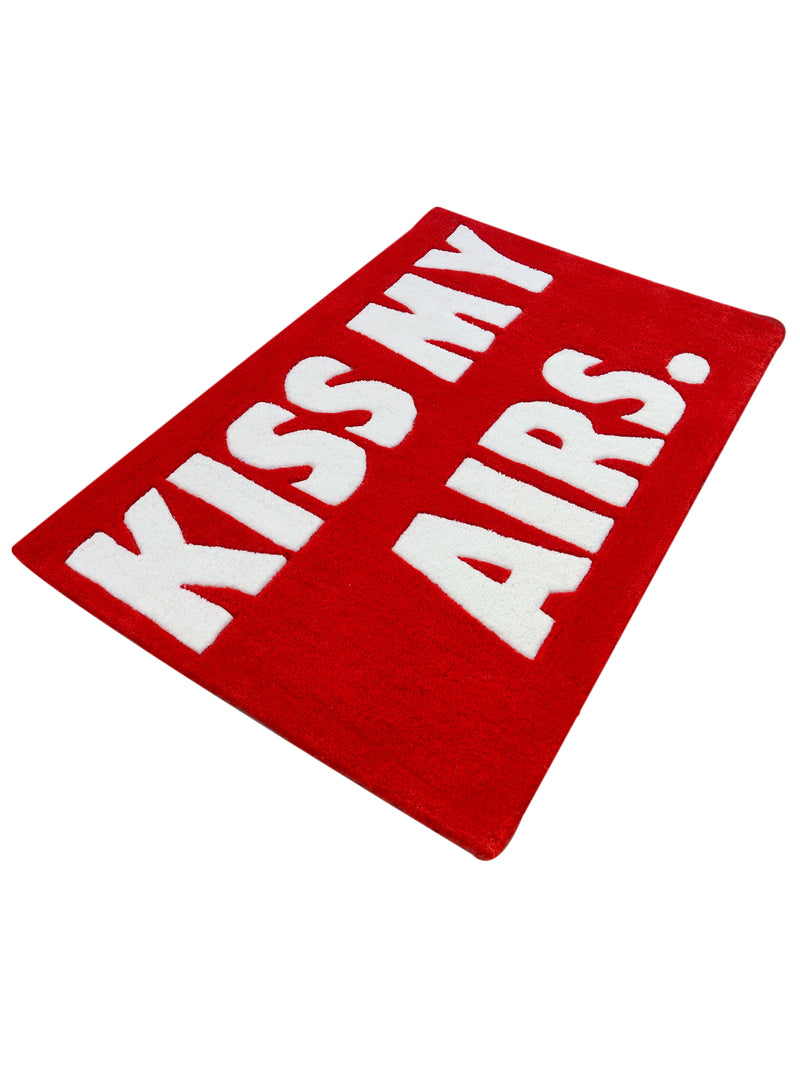 "Kiss My Airs" (Candy Apple Red) Custom Rug | Cloud Botany | Streetwear Rugs by Crepdog Crew