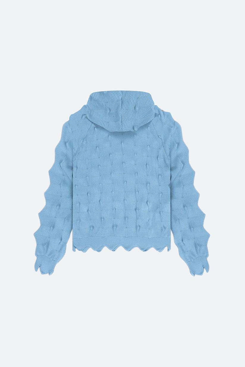 PUNK SPIKE HOODIE: CAROLINA BLUE