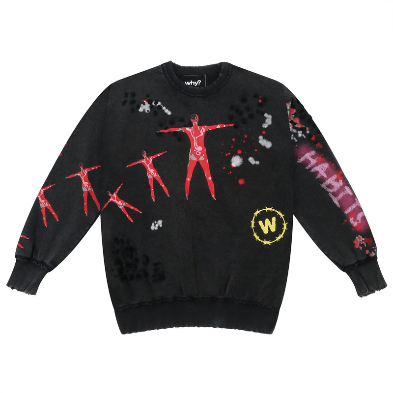 Sweatshirt - Charcoal "Fly Me To The Moon" | WHYLABS | Streetwear Sweatshirt Hoodies by Crepdog Crew