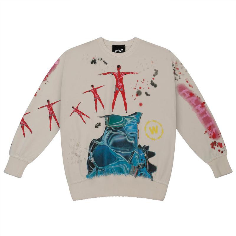 Sweatshirt - Ecru "Fly Me To The Moon" | WHYLABS | Streetwear Sweatshirt Hoodies by Crepdog Crew