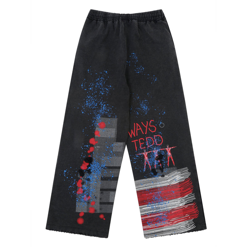 Sweatpants - Charcoal "Fly Me To The Moon" | WHYLABS | Streetwear Joggers by Crepdog Crew