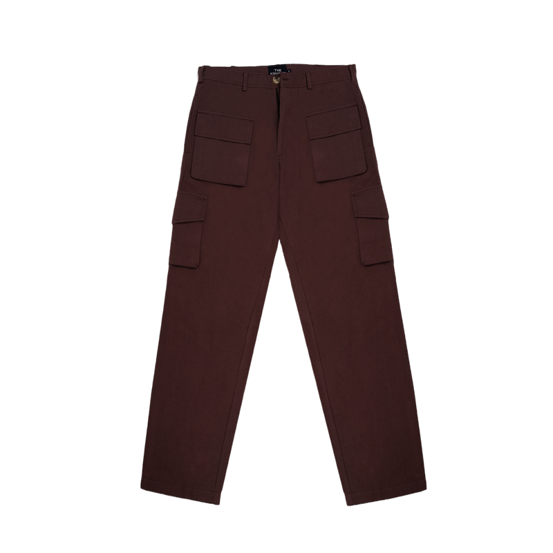 Burgandy Fudge Utility Pants | The Khwaab | Streetwear Pants Trousers by Crepdog Crew