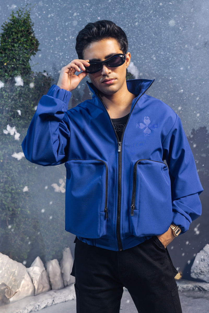 UTILITY JACKET (PERSIAN BLUE) | NATTY GARB | Streetwear Jacket by Crepdog Crew
