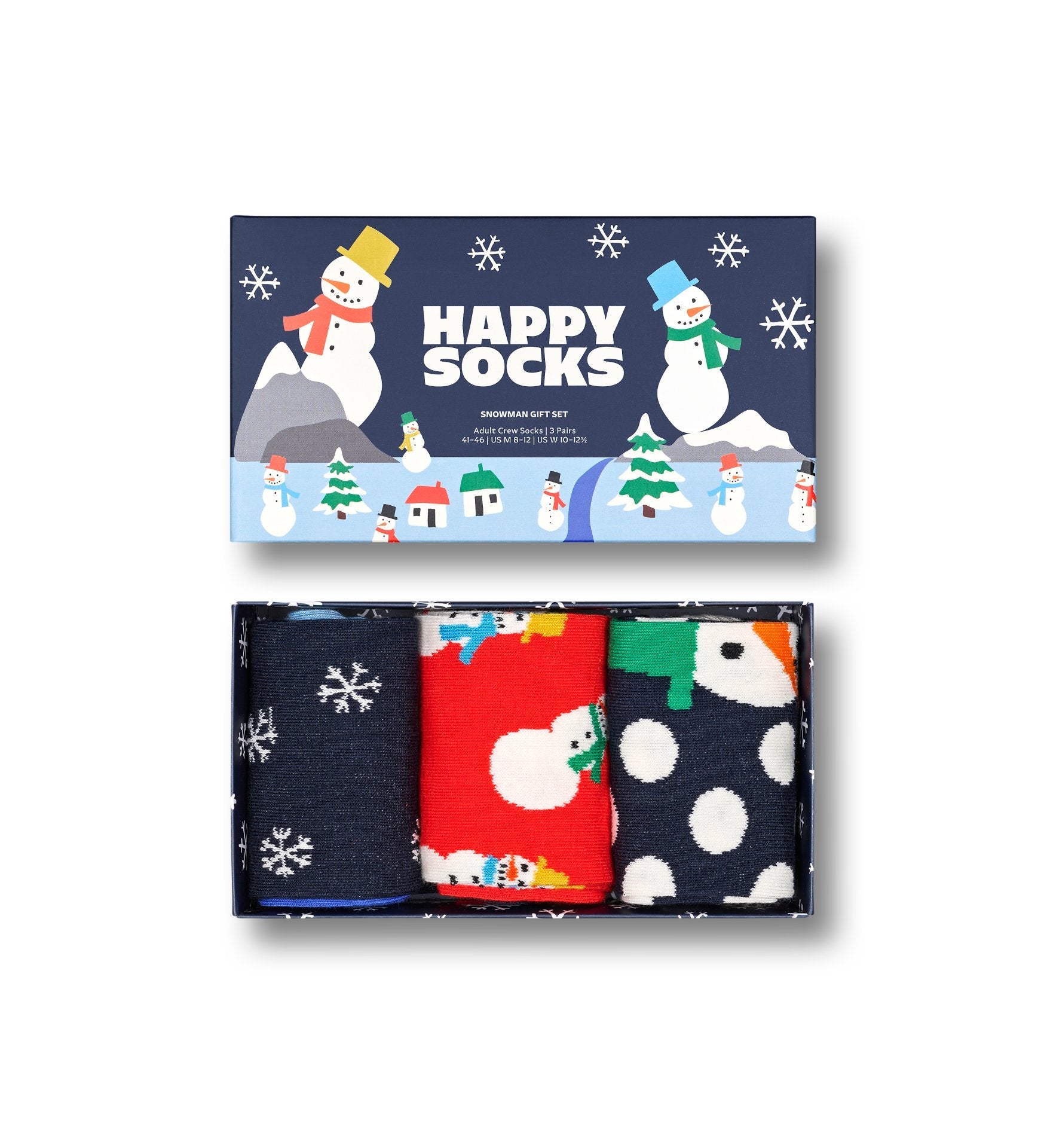 Happy Socks 3-Pack Snowman Socks Gift Set