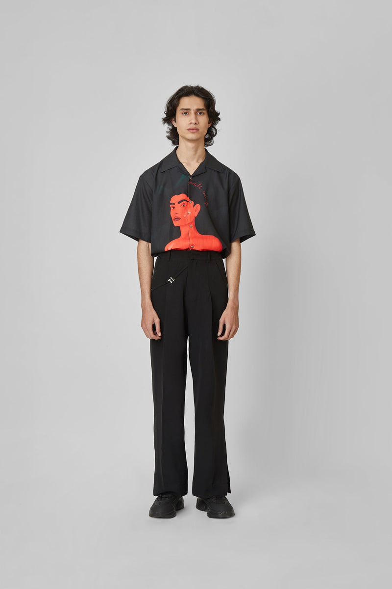 PLEATED HIGH WAISTED TROUSERS | Polite Society | Streetwear Pants Trousers by Crepdog Crew