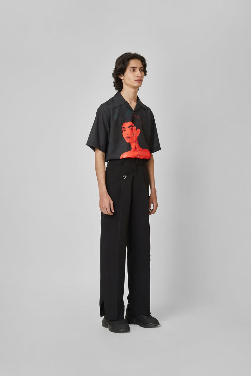 PLEATED HIGH WAISTED TROUSERS | Polite Society | Streetwear Pants Trousers by Crepdog Crew