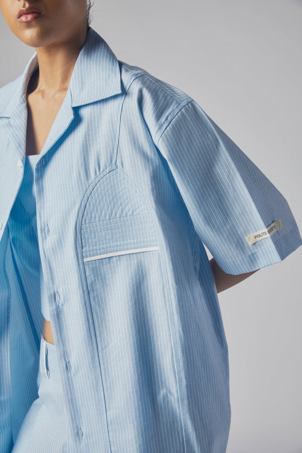 CHEST PATCH BOWLING SHIRT|CH5