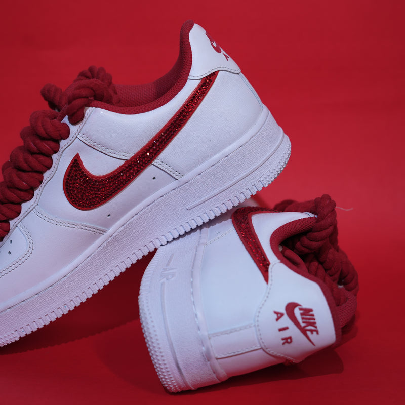 Nike Air Force 1 Low With Black Rope Laces White UNISEX Custom