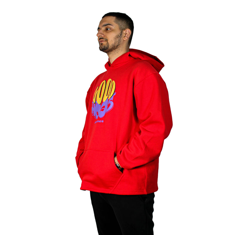 Good Mood Hoodie (Red) | LAB 88 | Streetwear Sweatshirt Hoodies by Crepdog Crew