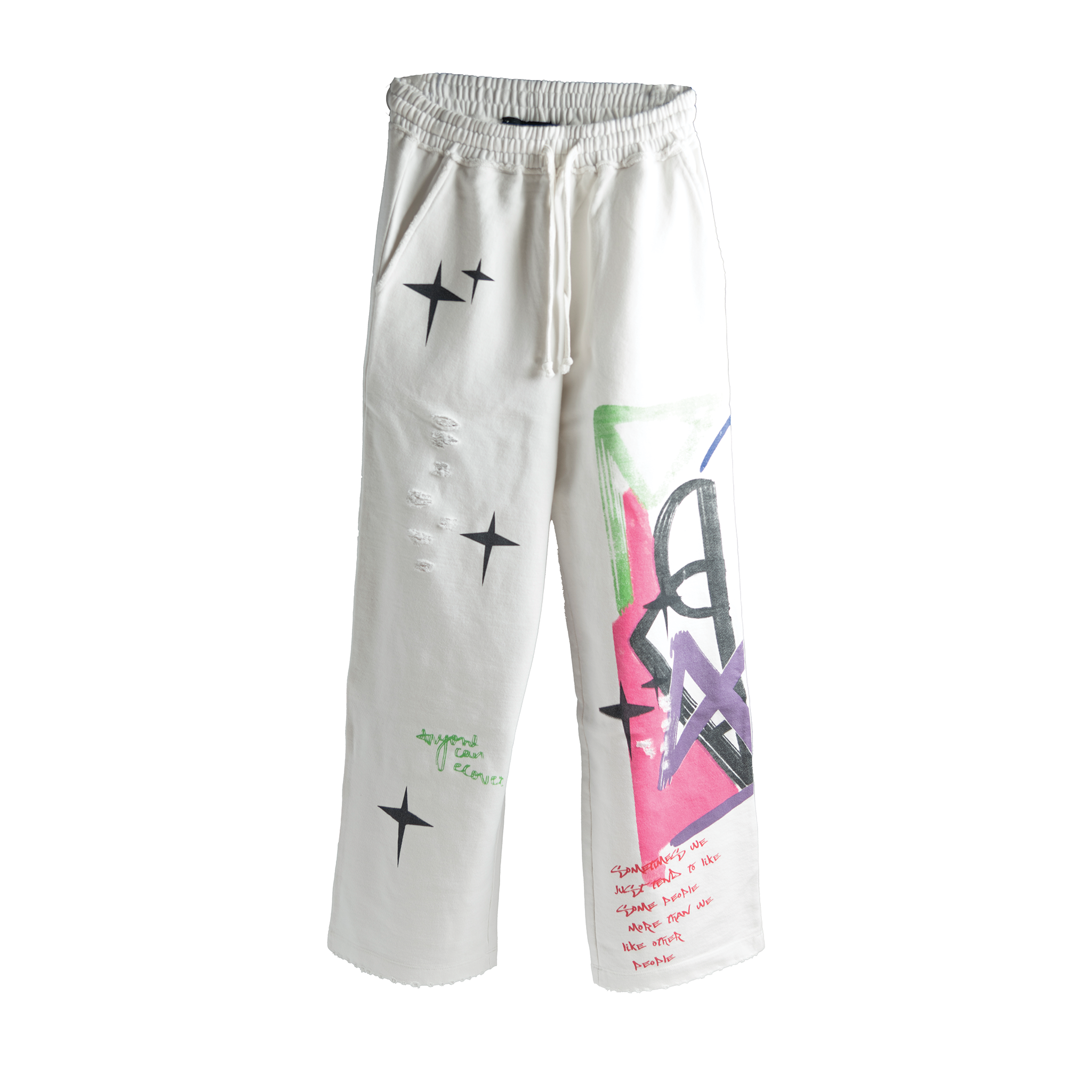 Sweatpants - White "Gone With The Wind"