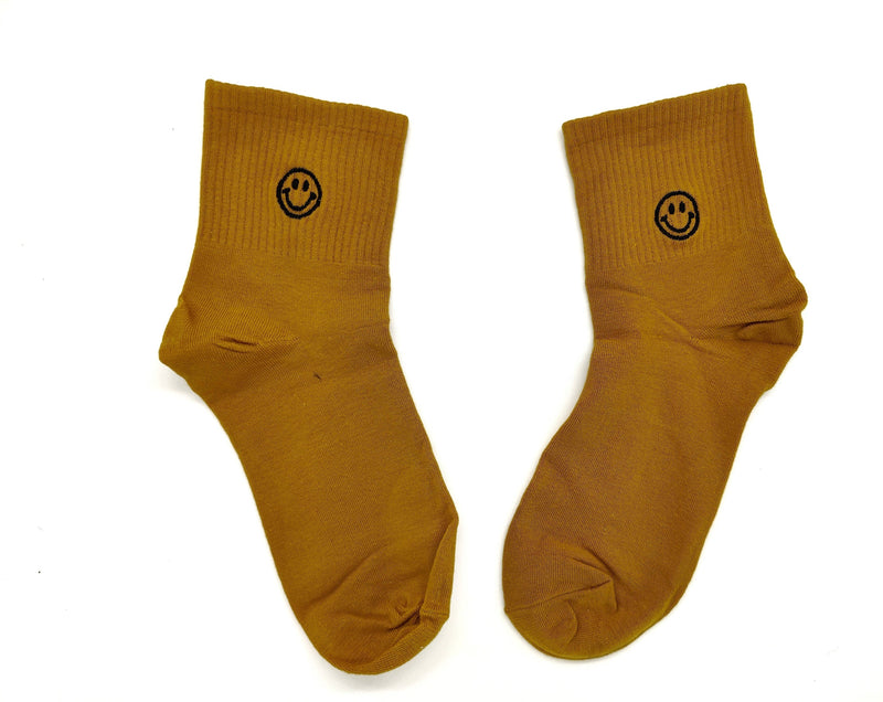 Smiley Socks Mustard yellow | The GoodLace Company | Socks by Crepdog Crew