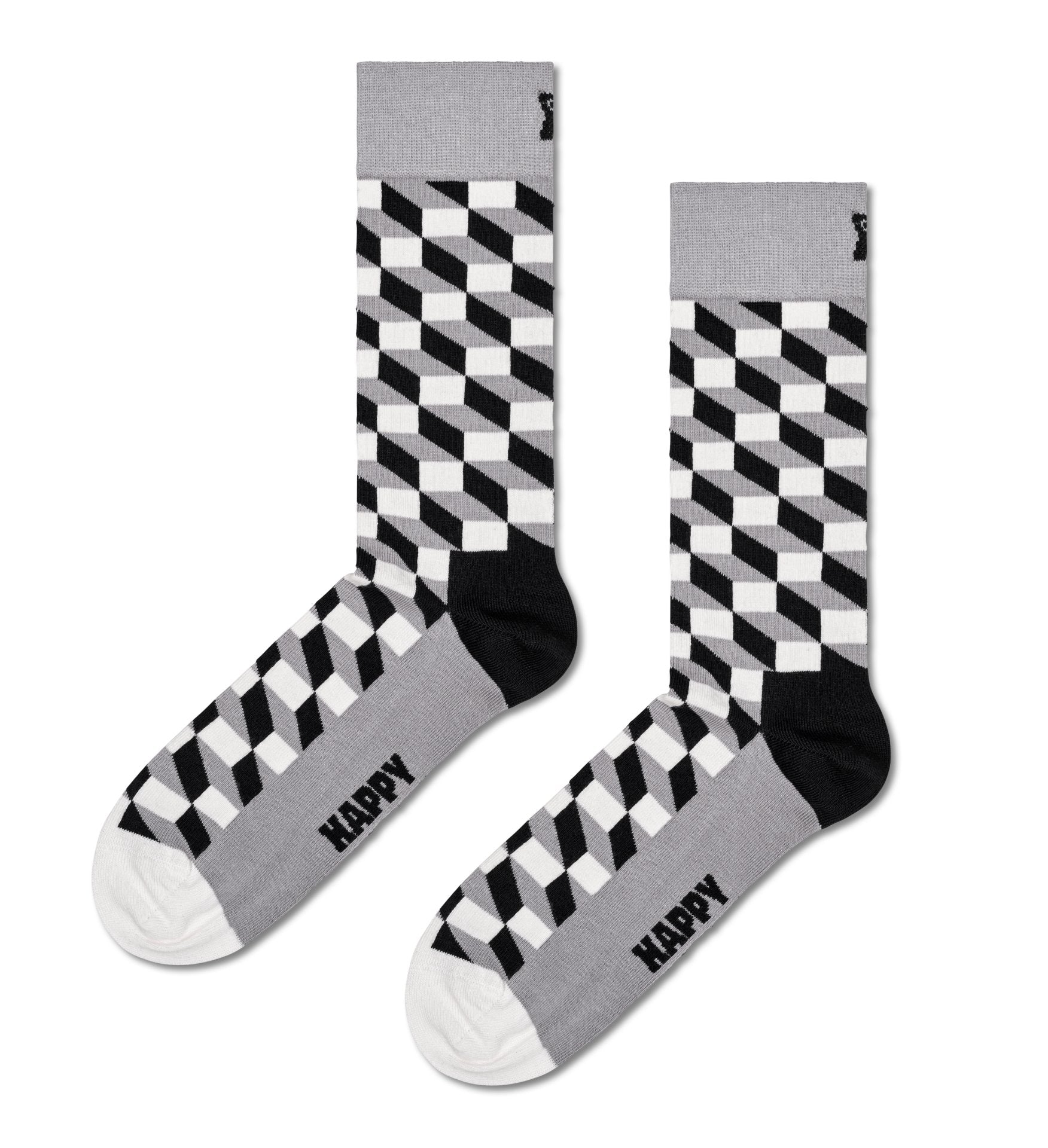 Happy Socks 4-Pack Classic Black & White Socks Gift Set