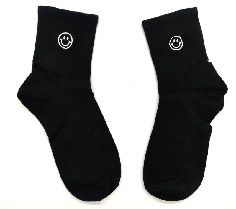 Smiley Socks TRIPLE BLACK | The GoodLace Company | Socks by Crepdog Crew
