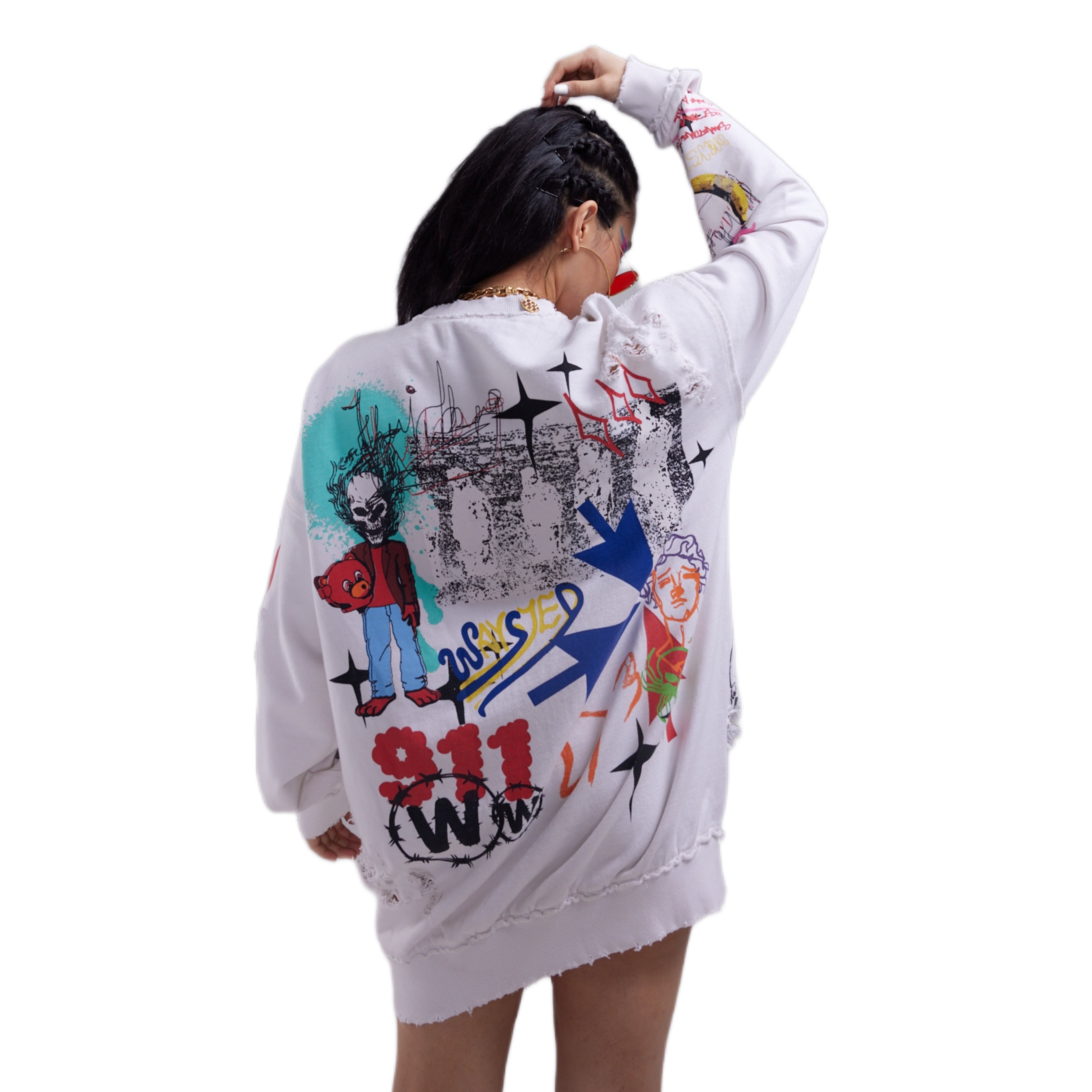 Sweatshirt - White "Gone With The Wind"