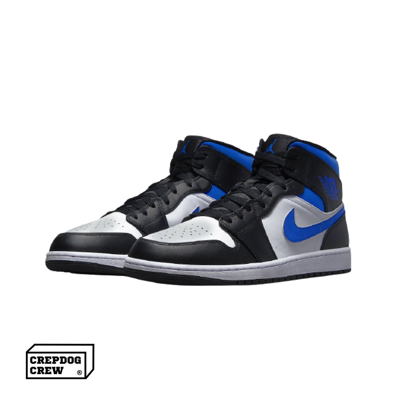 Jordan 1 Mid White Black Royal (GS) | Nike Air Jordan | Sneaker Shoes by Crepdog Crew