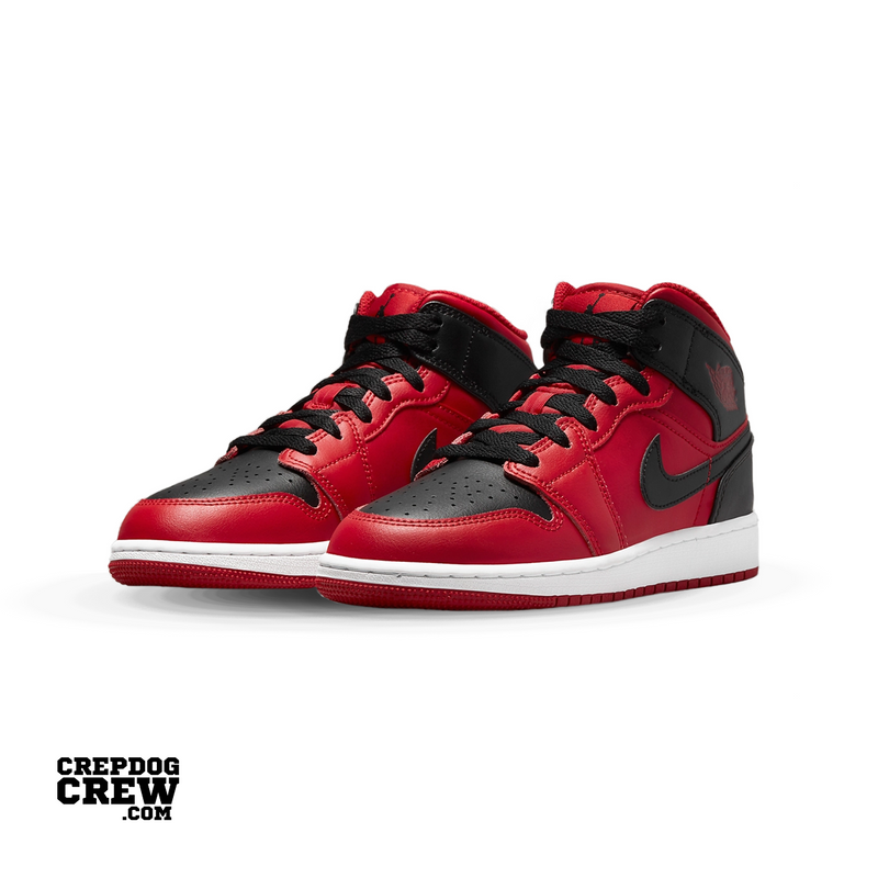 Jordan 1 Mid Reverse Bred (GS) | Nike Air Jordan | Sneaker Shoes by Crepdog Crew