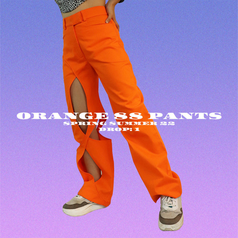 Orange 88 Pants | LAB 88 | Streetwear Pants Trousers by Crepdog Crew